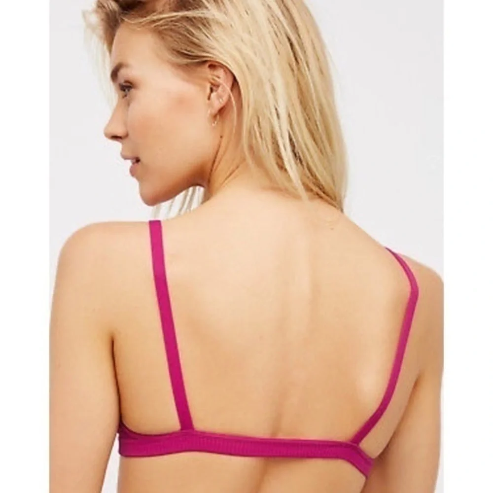 New Free People Keira Bralette Fuchsia Pink Bra